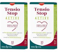 ERBA VITA Tensio Stop Active integratore alimentare per l’equilibrio della pressione con Olivo, Biancospino e Aglio nero (Confezione da 2)