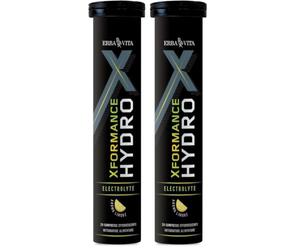ERBA VITA Xformance Hydro integratore alimentare effervescente ideale come supporto durante l'attività sportiva - 20 Compresse (Confezione da 2)