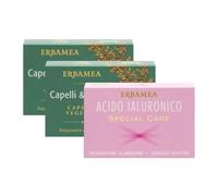 Erbamea KIT CAPELLI & UNGHIE 24 CAPSULE VEGETALI + ACIDO IALURONICO 24 CAPSULE VEGETALI
