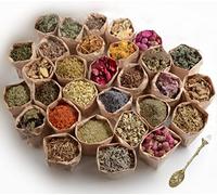 Erbe Essiccate per Stregoneria - 30 Erbe Wiccan per Protezione, Magia, Incantesimi, Forniture per Altare Wicca con Cucchiaio di Cristallo