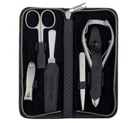 ERBE - Manicure Set Zipper Case Range "Carbon", black, 5 pcs. Organizer trucchi 1 pieces unisex