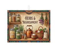 Erbe & Nourishment Tappetino scolapiatti per bancone della cucina, tappetino assorbente vintage floreale scolapiatti, tappetino scolapiatti rustico in microfibra per decorazione della cucina, 45,7 x