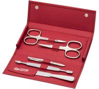 ERBE - Set per manicure con chiusura a bottone a pressione della serie "Siena", nero, 5 pezzi. Kit manicure 1 pieces unisex