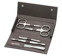 ERBE - Set per manicure in astuccio con chiusura a bottone a pressione della serie "Siena", color taupe, 5 pezzi. Organizer trucchi 1 pieces unisex