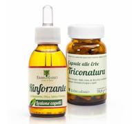 Erbecedario kit rinforzo capelli, Lozione rinforzante e Integratore capelli con Biotina, Miglio, Ortica e Zinco - Made in Italy