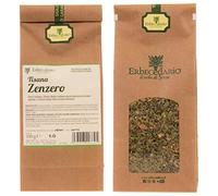 Erbecedario - Zenzero Tisana Digestiva, Infuso che favorisce la digestione e l'eliminazione dei gas intestinali. Tisana antinausea per mal d’auto e mal di mare, Tisana fredda 1 Sacchetto 100g