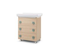 Bagnetto Fasciatoio Evolution Naturale Salvia Erbesi - Con Vaschetta Anatomica e Ruote