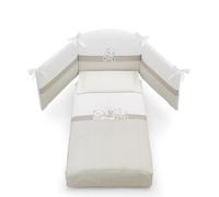 Erbesi Completo Piumone e Paracolpi Bianco Tortora - Collezione Mirtillo