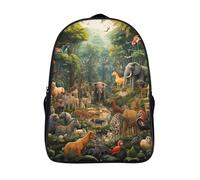 ERBFRIXDB Jungle Animals Zaino Scuola Per Harry Ogni Età, Zaini Da Donna E Da Uomo, Zainetto Back To School, Scuola Media, Elementare E Università 40x28x16cm