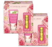 Erbolario - 3 ROSA Confezione Regalo Crema Mani - 2 Pacchetti contenenti 1 Crema Mani Vellutante da 75 ml l'uno + in Omaggio 1 LipBalm Proteggi labbra da 4,5 ml l'uno