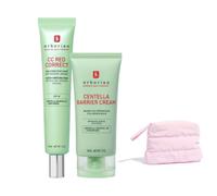 ERBORIAN | CC Red Correct 40ml + Centella Barrier Cream 50ml + Pochette omaggio | Routine anti-rossori | Pelle sensibile | Idrata, lenisce e corregge l'incarnato