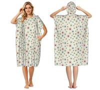 ERCgad Atomic - Telo mare unisex con cappuccio, motivo stelle, comodo, per campeggio, viaggi, vacanze, versatile