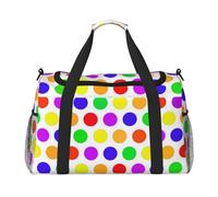 ERCgad Bella borsa da viaggio a mano con stampa a pois per donne e uomini leggera Tote Weekend Getaway Business Shoulder