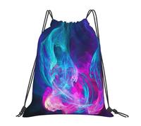ERCgad Blu e Rosso Stampa Fuoco Donne Uomini Leggero Pieghevole Coulisse Zaino Riutilizzabile Portatile Borsa Da Viaggio
