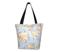 ERCgad Borsa a tracolla da donna con stampa di mappe del mondo, versatile, casual, per viaggi e spostamenti quotidiani