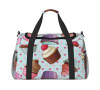 ERCgad Borsa da viaggio a mano con stampa a forma di cupcake per donne e uomini, leggera, per weekend, fuga, lavoro, spalla