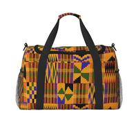 ERCgad Borsa da viaggio a mano con stampa africana per donne e uomini, leggera, borsa da viaggio per weekend, fuga, affari, spalla