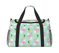ERCgad Borsa da viaggio a mano con stampa di ananas con fenicottero rosso per donne e uomini leggera Tote Weekend Getaway Business Shoulder