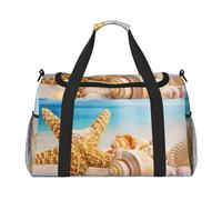 ERCgad Borsa da viaggio a mano con stampa di conchiglie marine e oceano spiaggia per donne e uomini leggera tote weekend fuga a tracolla