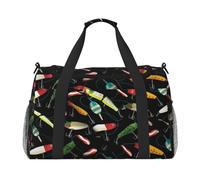 ERCgad Borsa da viaggio a mano con stampa di esche da pesca, per donne e uomini, leggera, per weekend, fuga, lavoro, spalla
