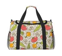 ERCgad Borsa da viaggio a mano con stampa di frutta e verdura per donne e uomini leggera Tote Weekend Getaway Business Shoulder