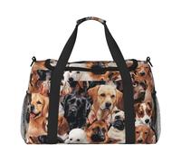 ERCgad Borsa da viaggio a mano con stampa di molti cani per donne e uomini leggera Tote Weekend Getaway Business Shoulder