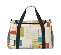 ERCgad Borsa da viaggio a mano con stampa moderna di metà secolo per donne e uomini leggera Tote Weekend Getaway Business Shoulder