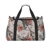 ERCgad Borsa da viaggio a mano con stampa Torre Eiffel di Parigi con fiore per donne e uomini leggera Tote Weekend Getaway Business Shoulder