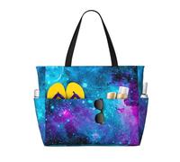 ERCgad Borsa da viaggio da spiaggia con stampa viola con cielo stellato, da donna, da uomo, di grande capacità, per picnic, campeggio, borsa leggera