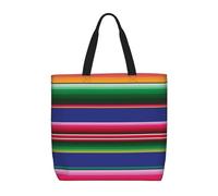 ERCgad Borsa organizer con stampa a righe messicane colorate, extra large, leggera, alla moda, per viaggi, picnic, shopping