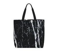 ERCgad Borsa organizer extra large con stampa marmorizzata bianca e nera leggera borsa tote moda viaggio picnic shopping