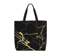 ERCgad Borsa organizer extra large con stampa marmorizzata nera e oro, leggera, alla moda, per viaggi, picnic, shopping