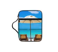 ERCgad Borsa portaoggetti con stampa di mare tropicale con spiaggia bianca, per uomini e donne, pastori, bibbia, morbida, regalo per chiesa, casa, viaggio