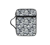 ERCgad Borsa portaoggetti con stampa floreale con teschio, per uomo e donna, pastori, bibbia, morbida, regalo per chiesa, casa, viaggio