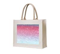 ERCgad Borsa tote unisex con stampa di colori pastello blu, rosso e viola, grande, riutilizzabile, leggera, per shopping, viaggi, ufficio, lavoro, fine settimana