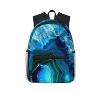 ERCgad Bright Aqua Blue Print leggero unisex doppia borsa a tracolla zaino casual viaggio escursionismo ufficio pendolarismo