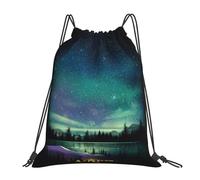ERCgad Celestial Night Sky Print Donne Uomini Leggero Pieghevole Coulisse Zaino Riutilizzabile Portatile Borsa Da Viaggio