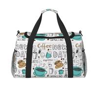 ERCgad Deliziosa borsa da viaggio a mano con stampa caffè per donne e uomini leggera tote weekend fuga business spalla