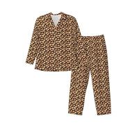 ERCgad Fun Food Hot Dogs - Pigiama da uomo, a maniche lunghe, biancheria da notte, per weekend, 2 pezzi, Nero , L-4XL