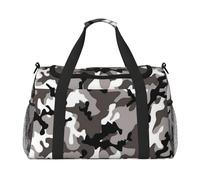 ERCgad Nero Grigio Bianco Camo Stampa Mano Borsa Da Viaggio Per Le Donne Degli Uomini Leggero Tote Weekend Getaway Business Shoulder