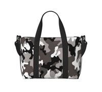 ERCgad Nero Grigio Bianco Camo Stampa Mano Borsa Da Viaggio Unisex Leggero Versatile Weekend Tennis Outdoor Campeggio Pesca