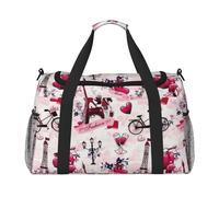 ERCgad Parigi Torre Eiffel Francia Stampa Mano Borsa Da Viaggio Per Le Donne Uomini Leggero Tote Weekend Getaway Business Shoulder