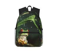 ERCgad Peace Tree Frog Print leggero unisex doppia borsa a tracolla zaino casual viaggio escursionismo ufficio pendolarismo