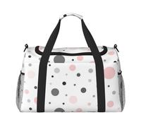 ERCgad Rosso Grigio Bianco Moderno Polka Dot Pattern Stampa Mano Borsa Da Viaggio Per Le Donne Degli Uomini Leggero Tote Weekend Getaway Business Shoulder