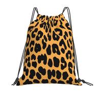 ERCgad Stampa leopardata donne uomini leggero pieghevole coulisse zaino riutilizzabile borsa portatile da viaggio