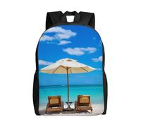 ERCgad White Beach Tropical Sea Print Elegante zaino da viaggio leggero da escursionismo per pendolarismo ufficio lavoro all'aperto zaino