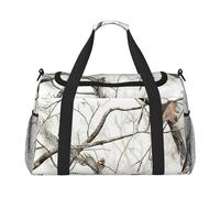 ERCgad White Trees - Borsa da viaggio a mano con stampa mimetica per donne e uomini, leggera, borsa da viaggio per fine settimana