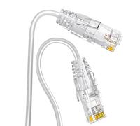 Ercielook Cavo patch Cat6a, 0,5 m (12 pezzi), Cat6a, bianco Lan, 10 Gbps 550 MHz, cavo di rete ad alta velocità, 28 AWG in rame puro, cavo Ethernet corto per pannello patch, armadio di rete