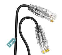 Ercielook Cavo patch Cat6a, 0,5 m (5pack), cavo Ethernet Cat6a, 10 Gbps 550 MHz, cavo di rete ad alta velocità, 28 AWG in rame puro, cavo Ethernet corto per pannello patch, armadio di rete