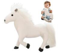 Ercoiong Animale di Peluche a Cavallo Bianco, Peluche a Cavallo lievita da 12, 6 Pollici, pelocche, Animale Comodo per Bambini Piccoli Oggetti di Foto di fotografie Doni Bianchi